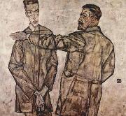 Egon Schiele Double Portrait of Heinrich Bensch and his Son Otto china oil painting artist